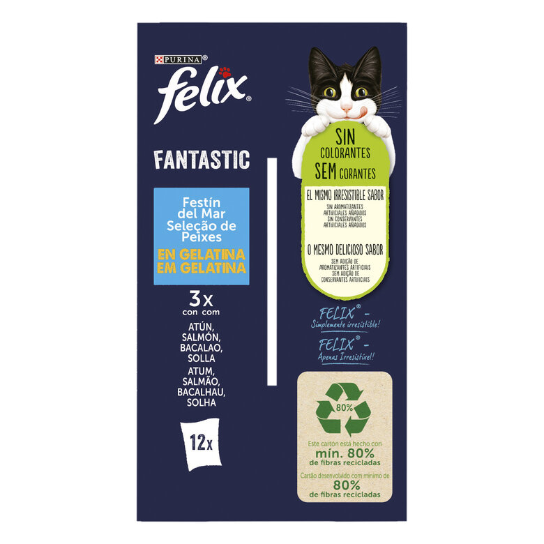 Felix Fantastic Banquete do Mar saqueta em gelatina para gatos - Multipack, , large image number null